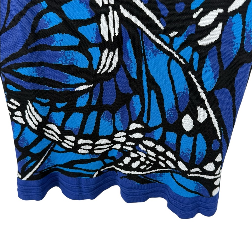 New York & Company Blue Butterfly Print Sweater Dress XL Knit Tube Resortwear - Picture 7 of 13